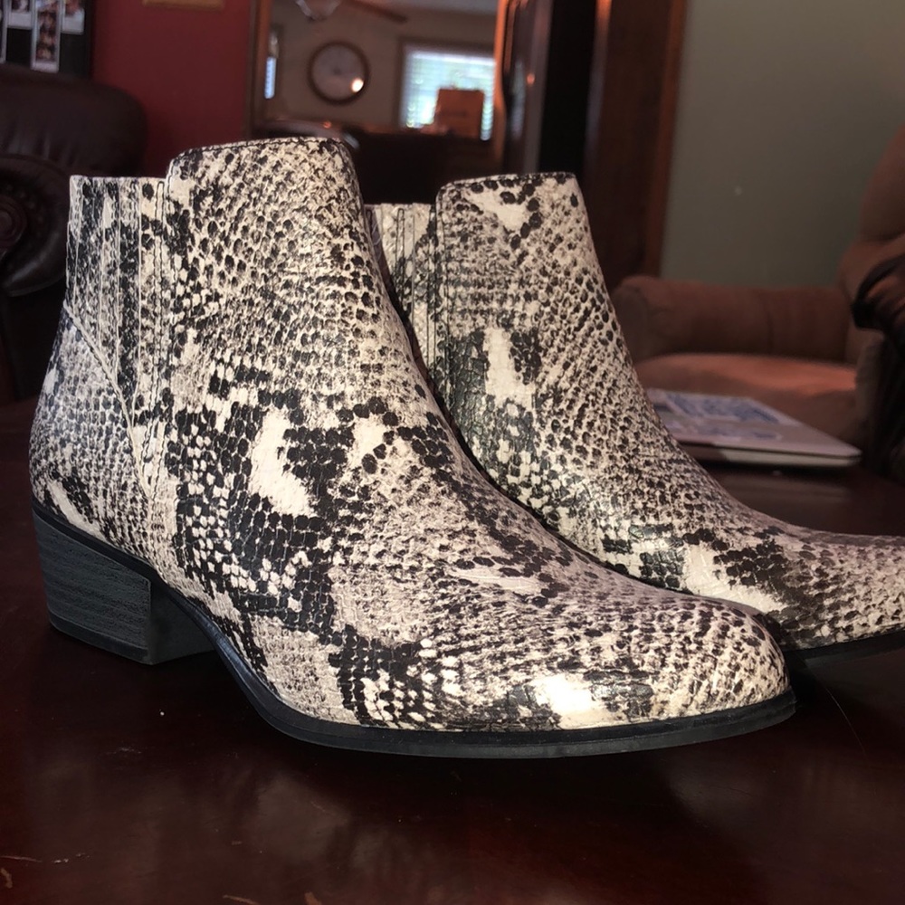 Faux Snakeskin Booties